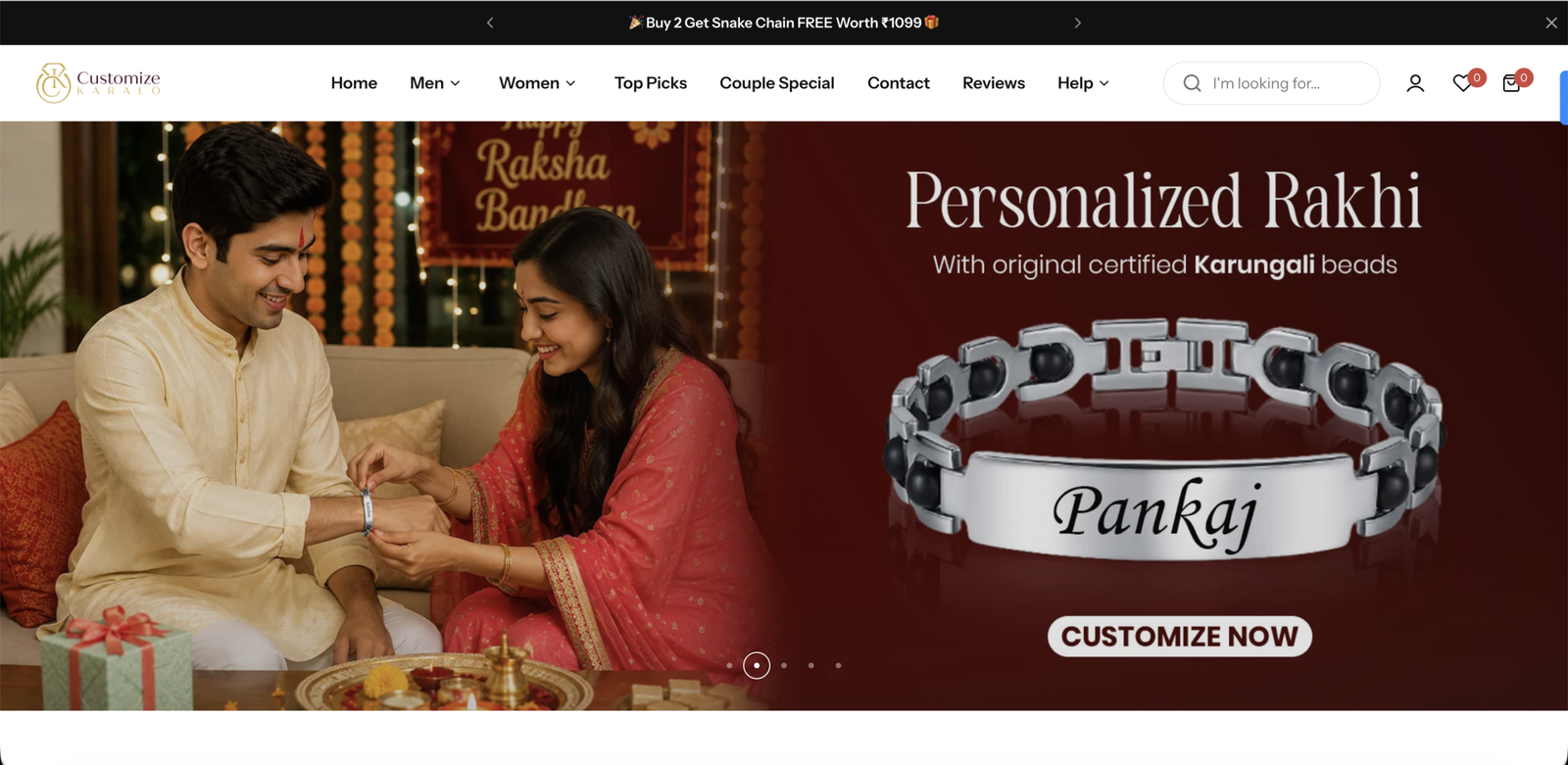 Customize Karalo wearable brand website screenshot